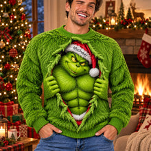 Load image into Gallery viewer, "Sneak Out Christmas with a Grin!" - Personalized Grinch Sweatshirt - Perfect Christmas Gift for Friends, Family, and Loved Ones
