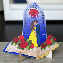 Load image into Gallery viewer, Personalized Romantic Wooden Sign for Couples - Love Lives On in Our Hearts Wood Sign PopCulturePrints
