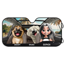 Load image into Gallery viewer, “Drive with Joy” - Personalized 3D Effect Auto Sunshade - Perfect Gift for Moms, Grandmas, and Pet Lovers Auto Sunshade PopCulturePrints
