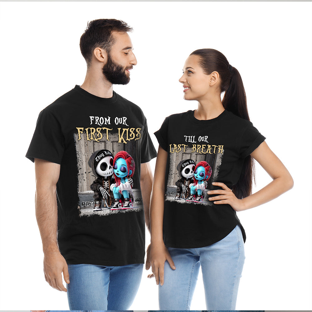 Customizable Couples Shirt - From Our First Kiss Till Our Last Breath | Valentine's Day Gifts Shirts PopCulturePrints