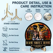 Load image into Gallery viewer, Home Sweet Home Family - Personalized LED Light Wooden Plaque LED Light Wooden Plaque PopCulturePrints
