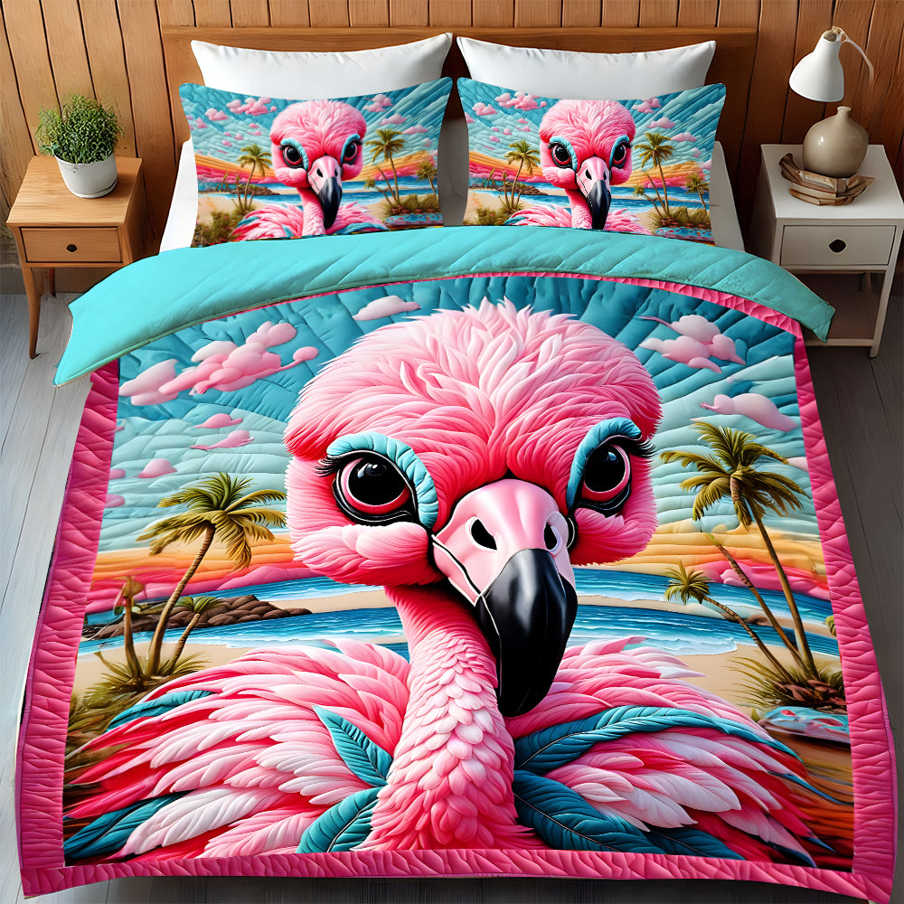 Flamingo Lovers Quilt Bedding Set - Colorful and Fun Décor Blanket PopCulturePrints