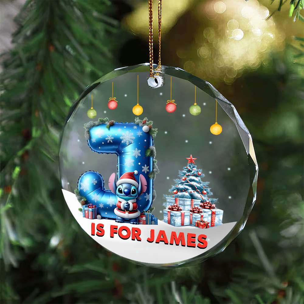 Personalized Kids Christmas Ornament - Letter J