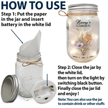 Load image into Gallery viewer, Grandma&#39;s Garden Family Birth Flower - Personalized Mason Jar Light for Mom &amp; Grandma Mason Jar Light PopCulturePrints
