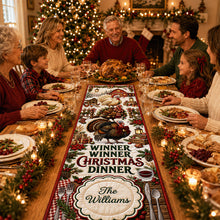 Load image into Gallery viewer, “Winner Winner Christmas Dinner” - Personalized Quilted Table Runner - Unique Gift for Family, Friends, and Hosts
