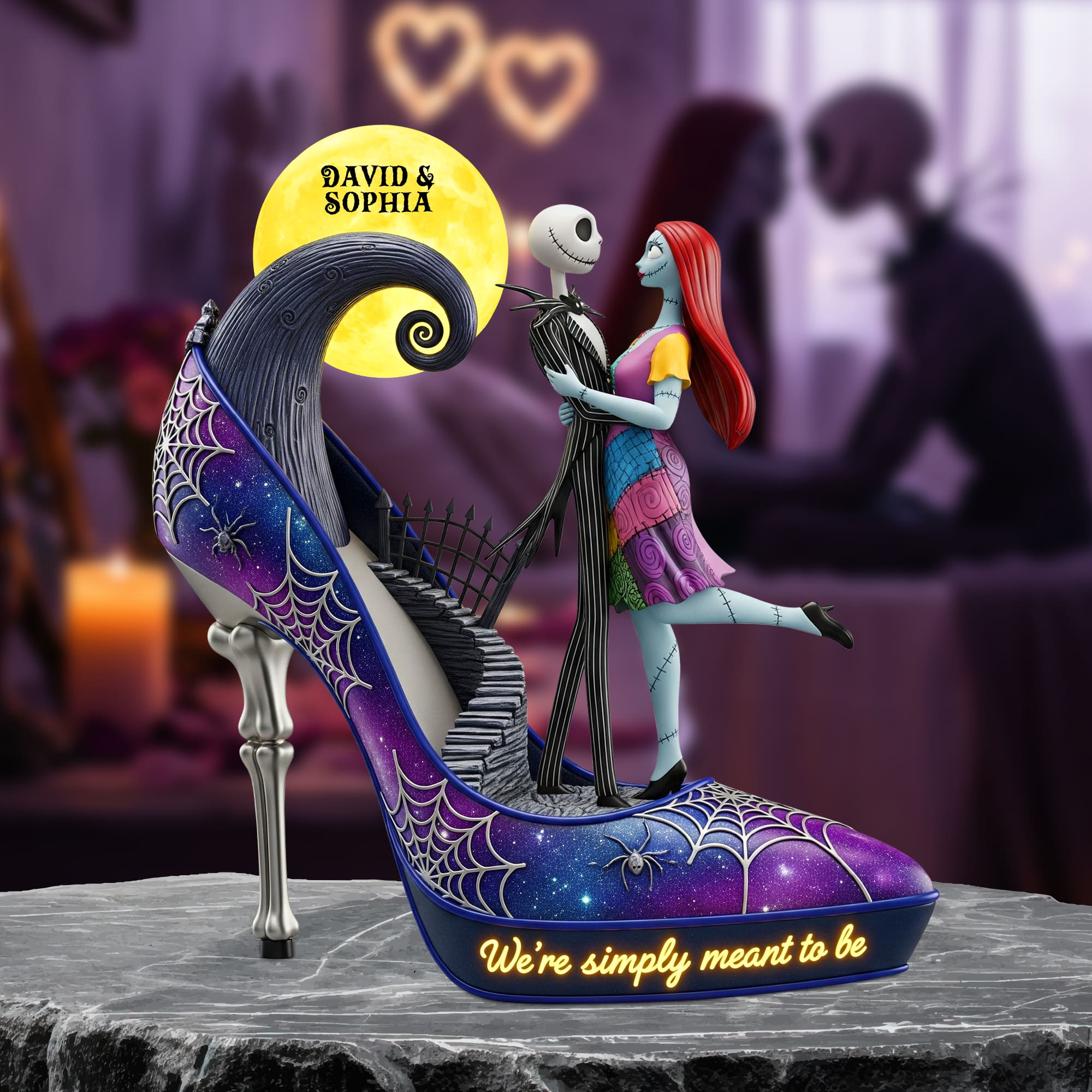 We're Simply Meant To Be - Personalized Couple Plaque Shaped Plaques PopCulturePrints