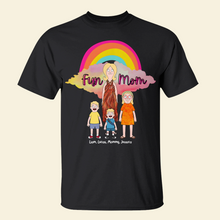 Load image into Gallery viewer, “A Fun Mom is the Best Mom” - Personalized T-Shirt for Mom - Custom Gift for Mom and Grandma Shirts PopCulturePrints

