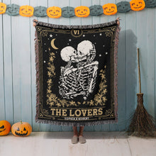 Load image into Gallery viewer, Spooky Lovers Personalized Halloween Blanket - Valentine&#39;s Day Gifts and Custom Gifts for Couples Blanket PopCulturePrints

