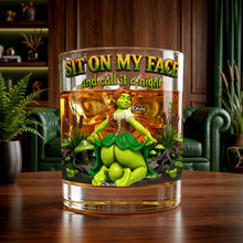 Load image into Gallery viewer, “Sit On My Face and Call It a Night” - Naughty Couple Round Glass - Personalized Gift for Couples Glass PopCulturePrints
