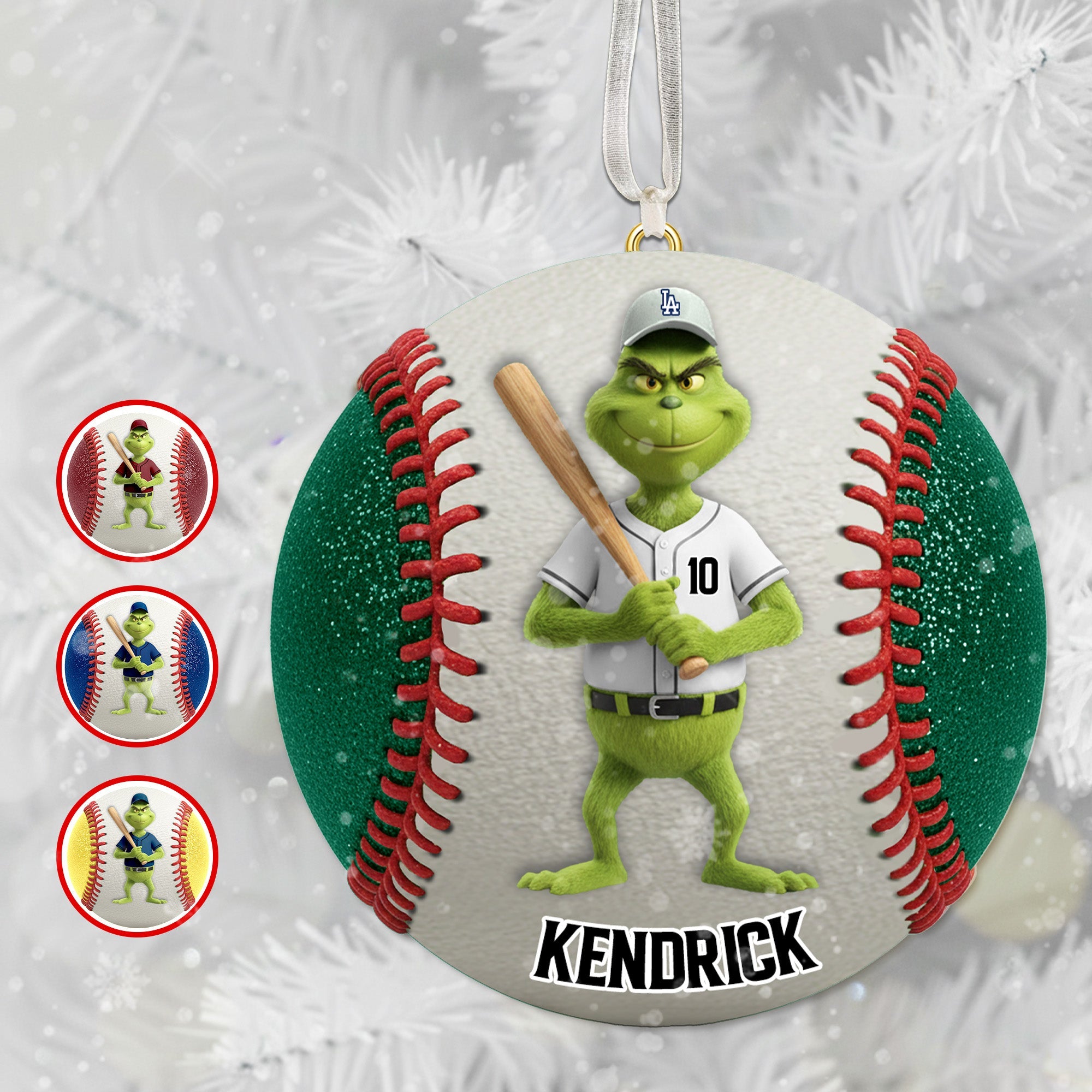 “Hit a Home Run with Your Holidays!” - Personalized Softball Ornament - Gift for Sports Lovers Ornament PopCulturePrints