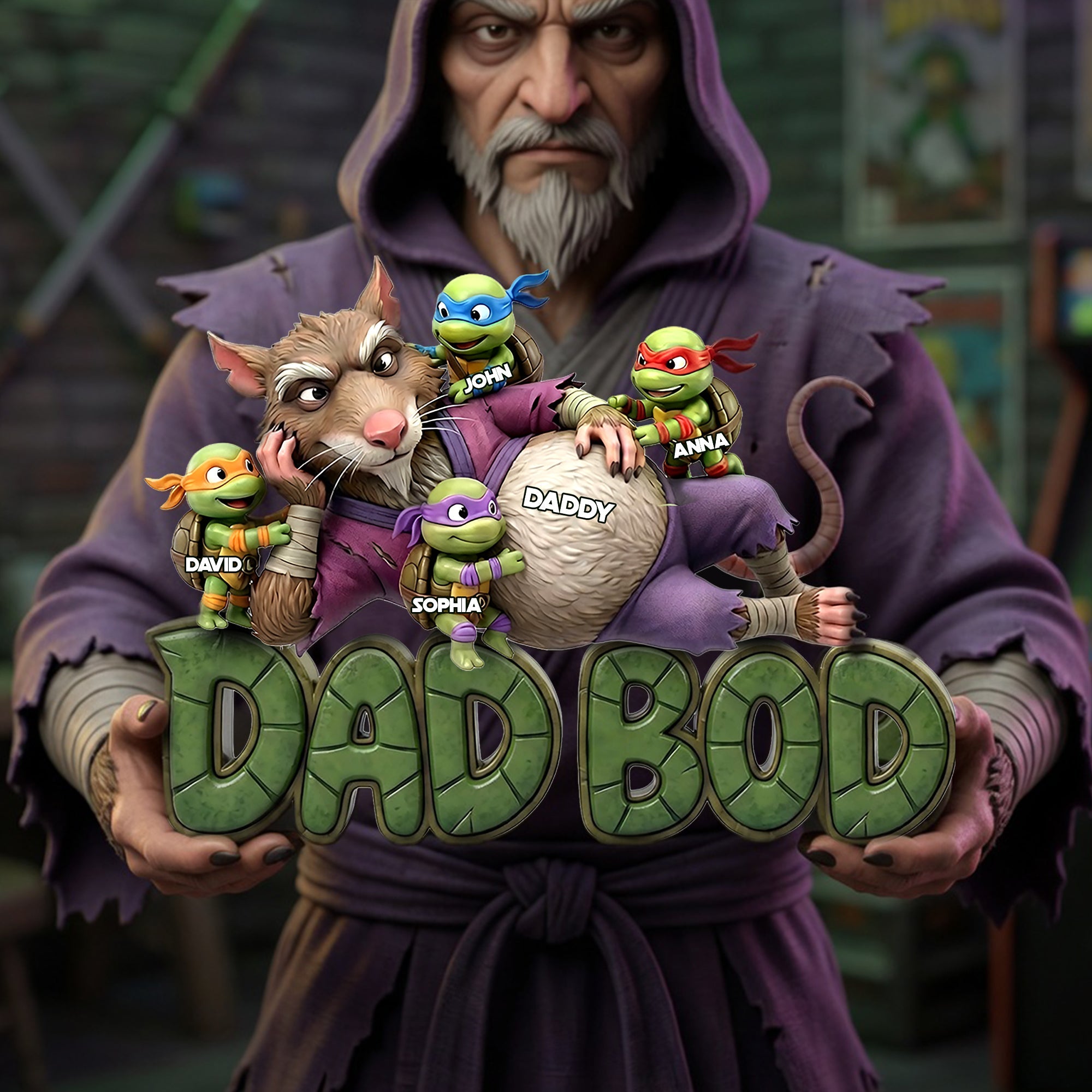 "Celebrate Dad's Unique Charm - Dad Bod Acrylic Plaque, Personalized Gifts for All Dads and Grandpas!" Shaped Plaques PopCulturePrints