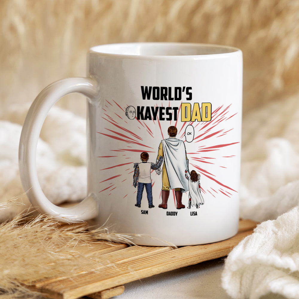 Personalized World's Greatest Dad Mug - Custom Names for Dad Coffee Mug PopCulturePrints
