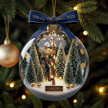 Load image into Gallery viewer, Merry Christmas 2025 - Personalized Lineman Ornament - Unique Gift for Linemen, Electricians &amp; More Ornament PopCulturePrints
