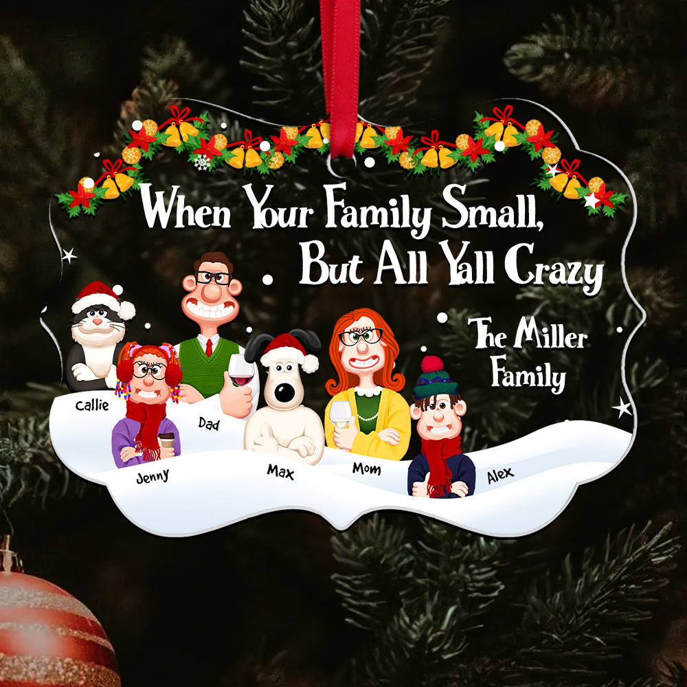 Personalized Crazy Family Christmas Ornament