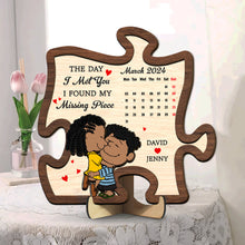 Load image into Gallery viewer, Personalized Couple Puzzle Wood Sign - Found My Missing Piece Wood Sign PopCulturePrints
