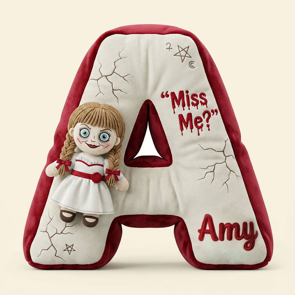 Unleash the Horror: Personalized Horror Alphabet Pillow - Perfect Gift for Horror Fans Pillow PopCulturePrints