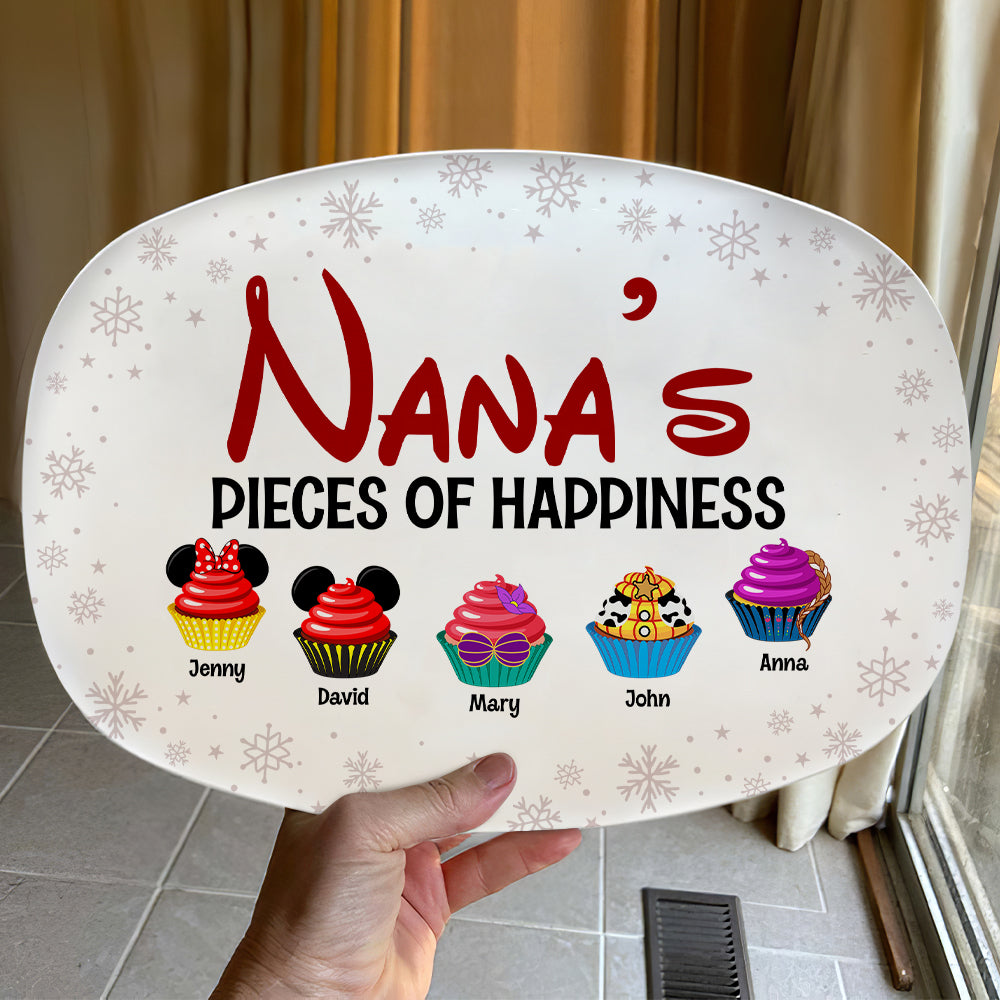 Personalized Nana’s Happiness Resin Plate - Christmas Gift for Family Resin Plate PopCulturePrints