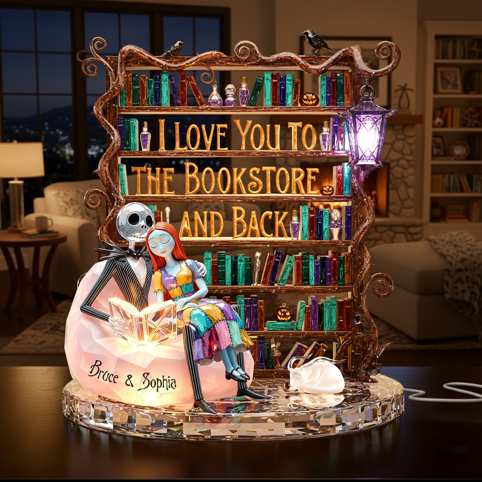 "I Love You to the Bookstore and Back" - Personalized Light Box for Couples - Unique Gift for Book Lovers Light Box PopCulturePrints