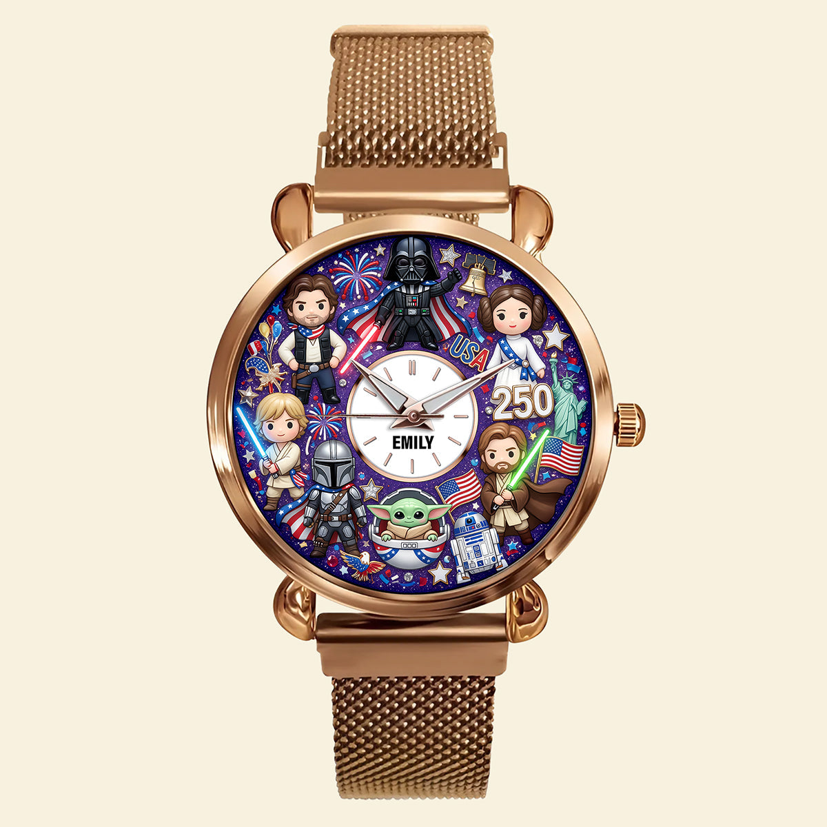 Celebrate Your Heritage – Patriotic Pride Mesh Strap Quartz Watch Quartz Watch PopCulturePrints