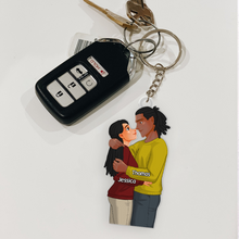 Load image into Gallery viewer, Personalized Romantic Couple Keychain - Customizable Gift for Loved Ones Keychains PopCulturePrints
