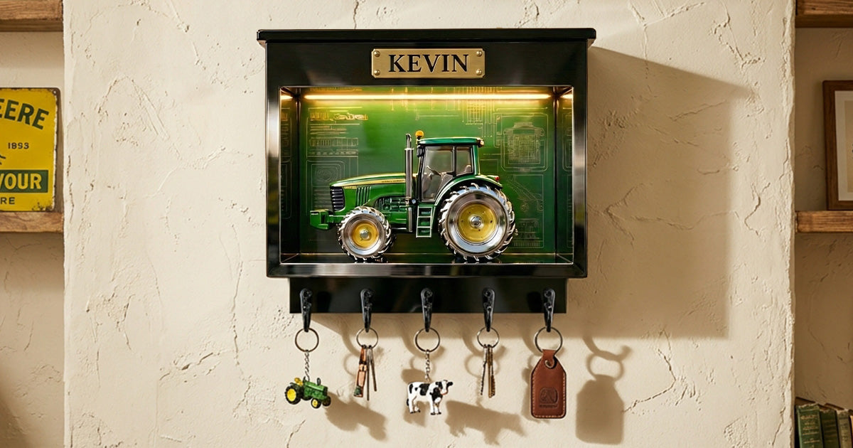 Tractor Acrylic Key Hanger - Personalized Gifts for Tractor Lovers