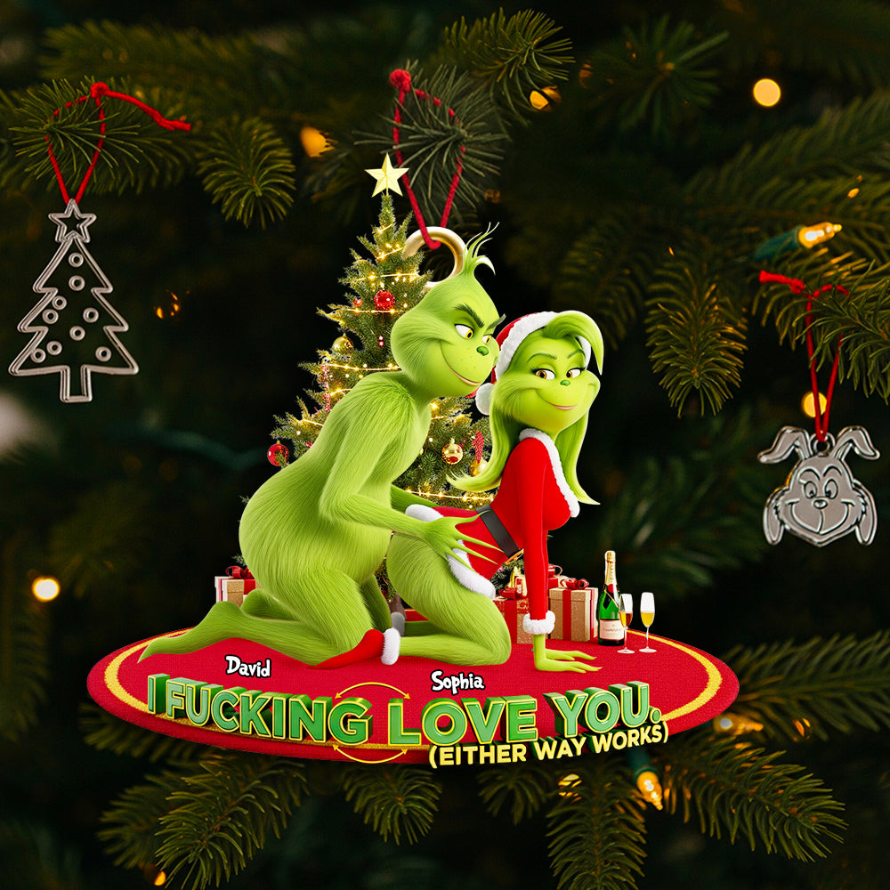 I Fucking Love You - Personalized Christmas Ornament for Couples Ornament PopCulturePrints