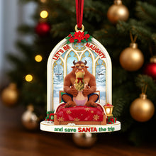 Load image into Gallery viewer, Let&#39;s Be Naughty - Personalized Funny Christmas Ornament for Couples Ornament PopCulturePrints
