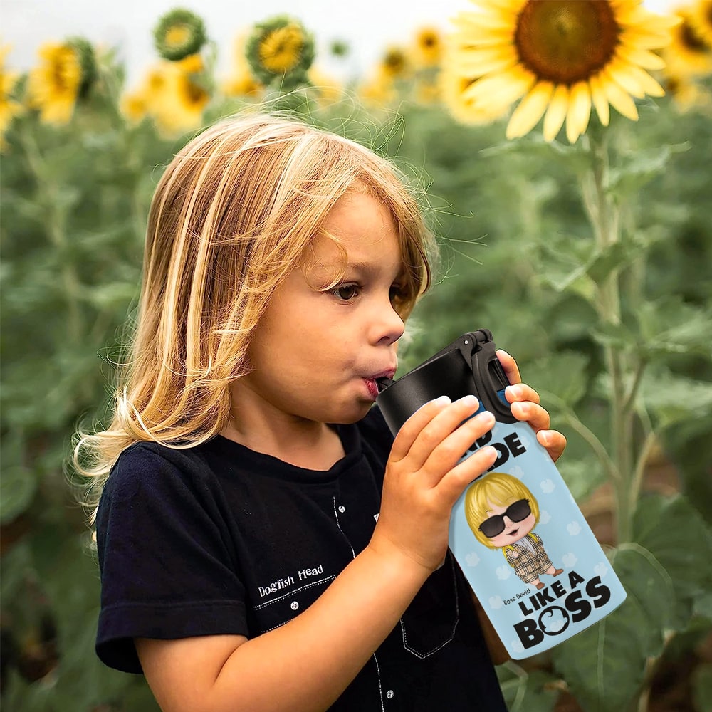 Personalized 'Like A Boss' Kid Tumbler - Custom School Grade Design Kid Tumbler PopCulturePrints