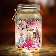 Load image into Gallery viewer, Personalized Besties Forever Mason Jar Light - Christmas Gift Drink Jar PopCulturePrints
