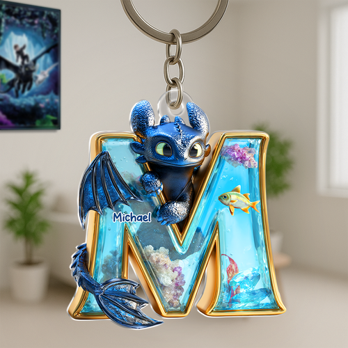 Personalized Dragon Keychain - A Magical Gift for Dragon Lovers! Keychains PopCulturePrints