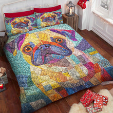 Load image into Gallery viewer, Cozy Christmas Pug Quilt Bed Set - Perfect Gift for Dog Lovers
