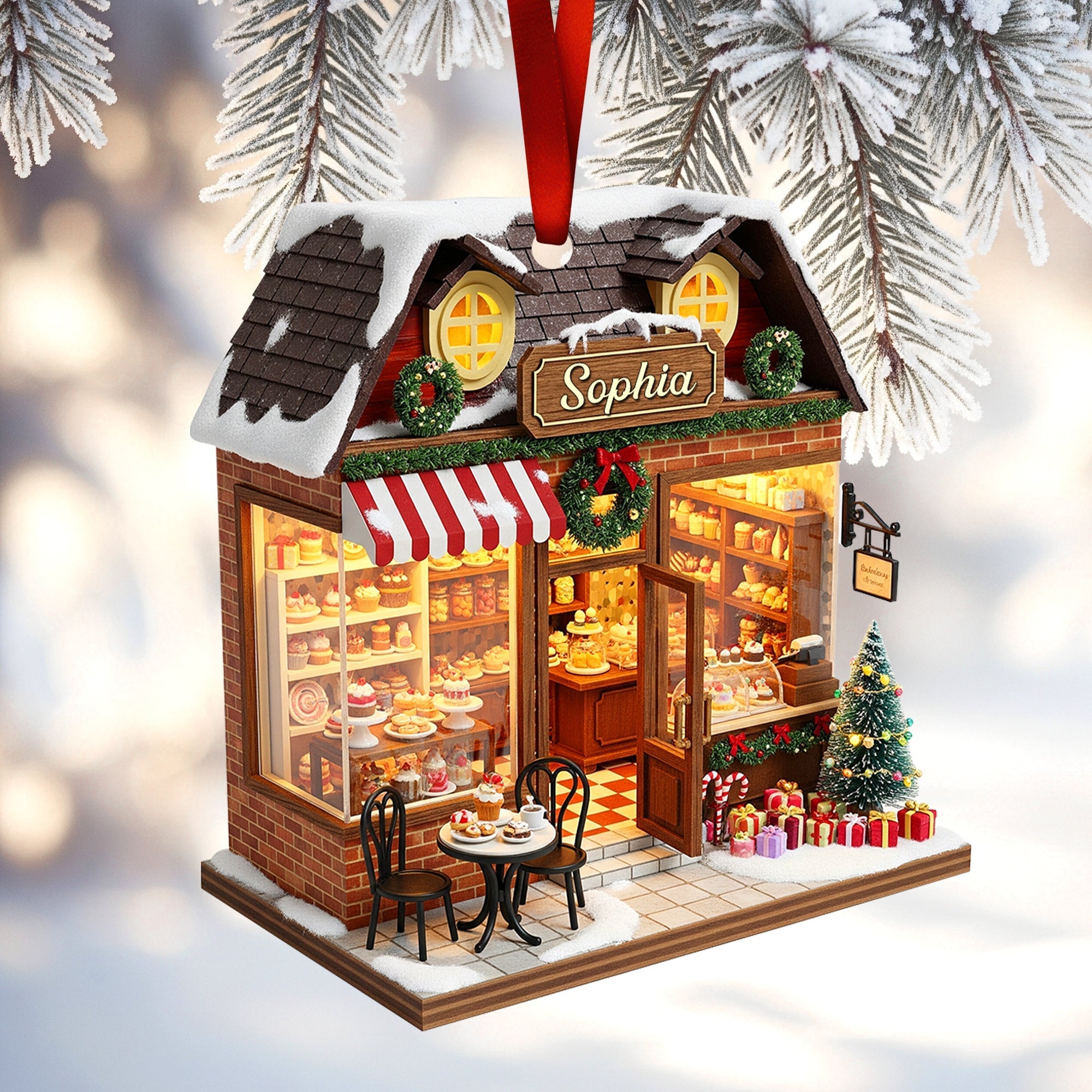 "Delight in Every Bite!" - Personalized Bakery Miniature Christmas Ornament - Unique Gift for Baking Lovers and Foodies Ornament PopCulturePrints