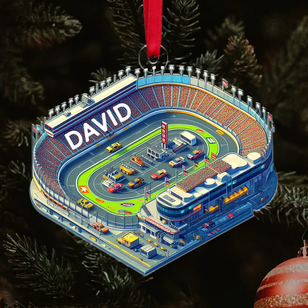 Personalized Sports Car Racing Christmas Ornament