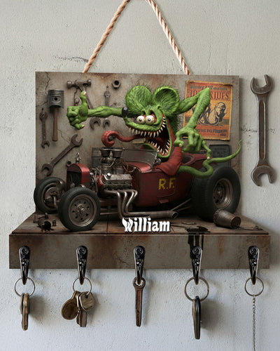 Unleash Your Inner Speedster - Hot Rod Acrylic Key Hanger - Personalized Gifts For Hot Rod Lovers Key Hanger PopCulturePrints