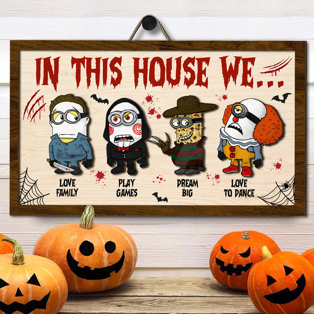 Custom Halloween Family Wood Sign - Spooky Fun Décor Wood Sign PopCulturePrints