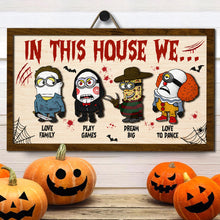 Load image into Gallery viewer, Custom Halloween Family Wood Sign - Spooky Fun Décor Wood Sign PopCulturePrints
