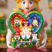 Load image into Gallery viewer, “Level Up Your Love!” - Heart Shape Retro Game Mom Acrylic Plaque, Personalized Gift for Mom, Grandma &amp; More Shaped Plaques PopCulturePrints

