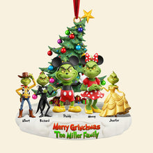 Load image into Gallery viewer, Bring Joy to the Season with Our Playful Green Family Christmas Ornament - Personalized Gift for Everyone! Ornament PopCulturePrints
