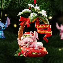 Load image into Gallery viewer, Celebrate Baby&#39;s 1st Christmas - Personalized Acrylic Ornament for Newborns Ornament PopCulturePrints
