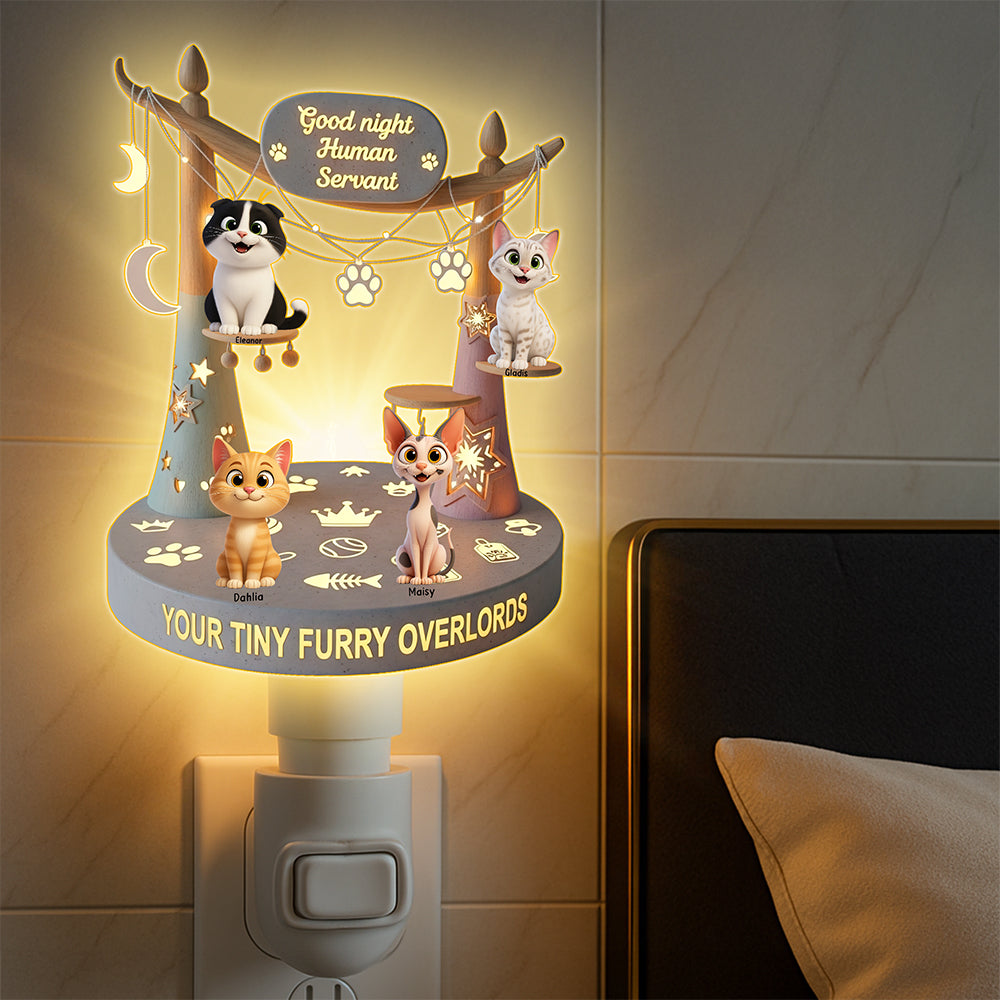 Good Night, Human Servant - Personalized Furry Overlord Acrylic Night Light for Cat Lovers Night Lights PopCulturePrints