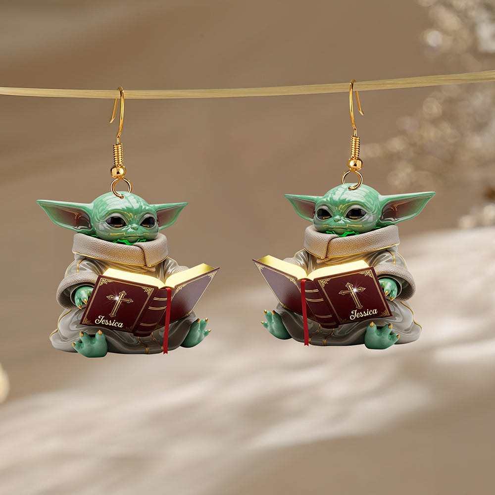 "Celebrate Faith with Style" - Baby Alien Acrylic Earrings, Personalized Gift for Christians Earrings PopCulturePrints