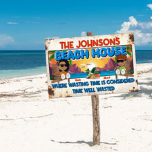 Load image into Gallery viewer, Personalized Beach House Sign | Unique Valentine&#39;s Day Gifts for Couples Metal Signs PopCulturePrints
