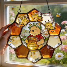 Load image into Gallery viewer, Best Hunny Mom Suncatcher - Personalized Gift for Mom, Grandma, and Loved Ones Ornament PopCulturePrints
