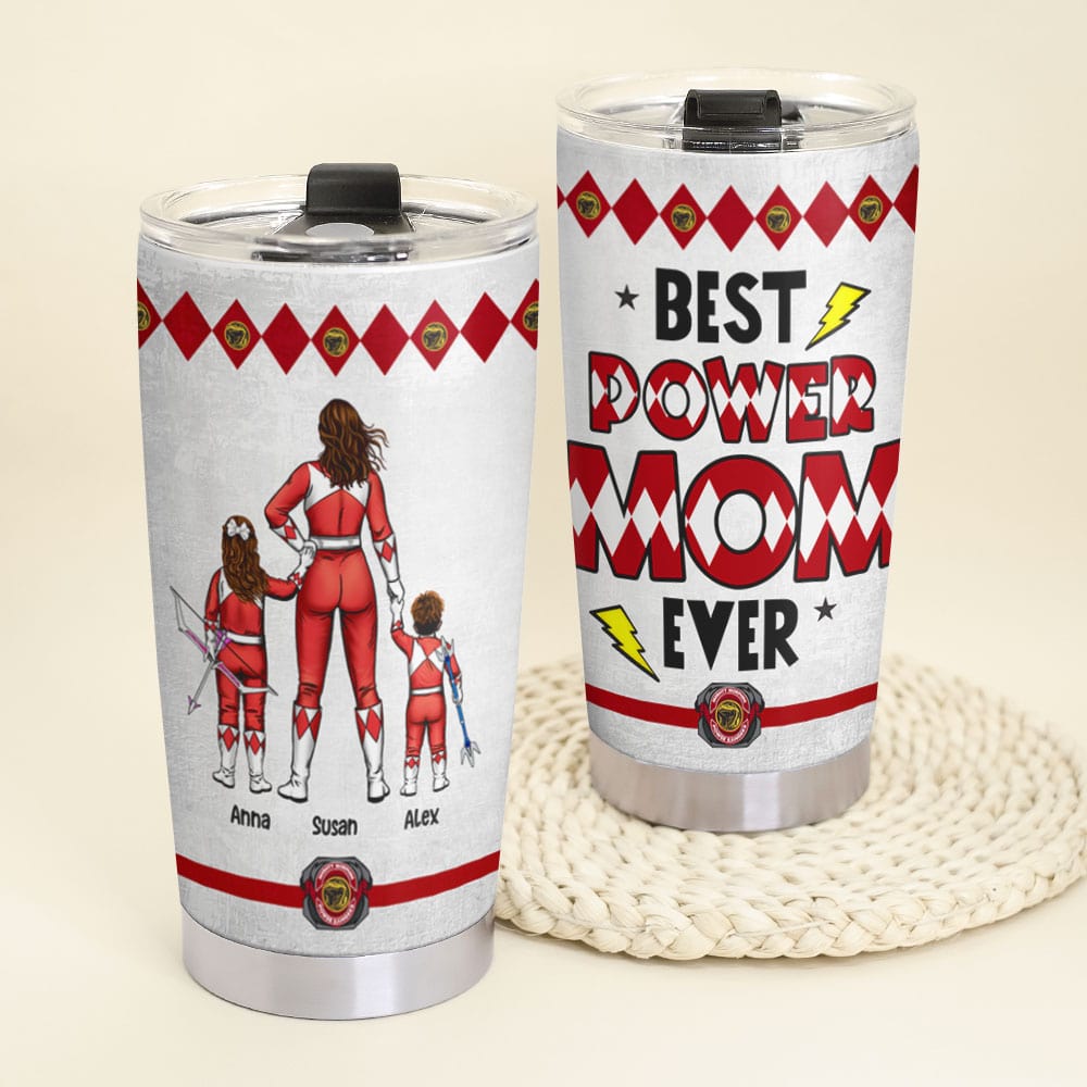 Personalized Power Mom Tumbler - Custom Superhero Gift for Mother's Day Tumbler Cup PopCulturePrints
