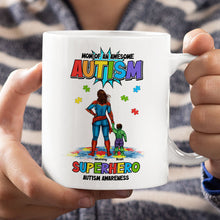Load image into Gallery viewer, Mom of an Awesome Autism Superhero - Personalized Coffee Mug for Moms Coffee Mug PopCulturePrints

