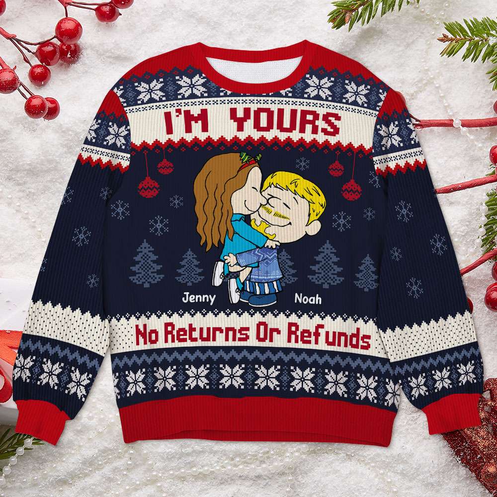 Personalized Christmas Ugly Sweater for Couples - 'You and Me, We Got This'