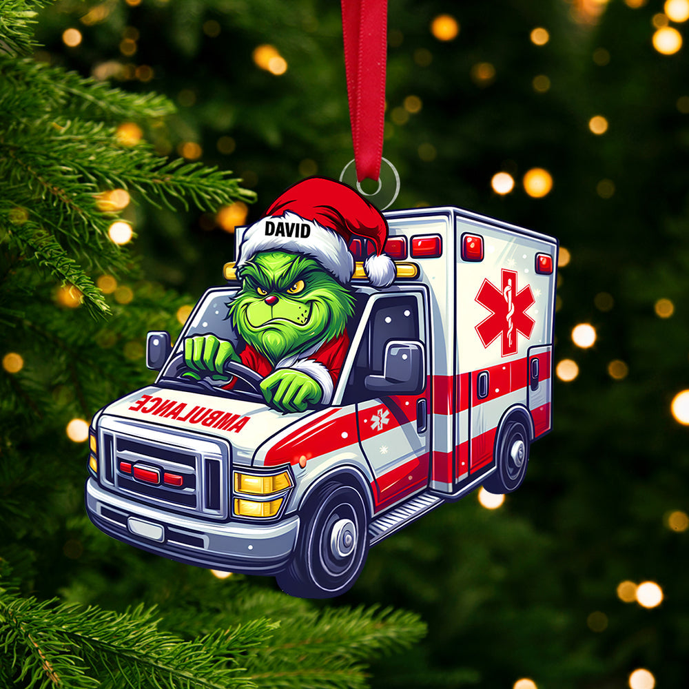 Personalized Paramedic Christmas Ornament - How the EMT Saved Christmas