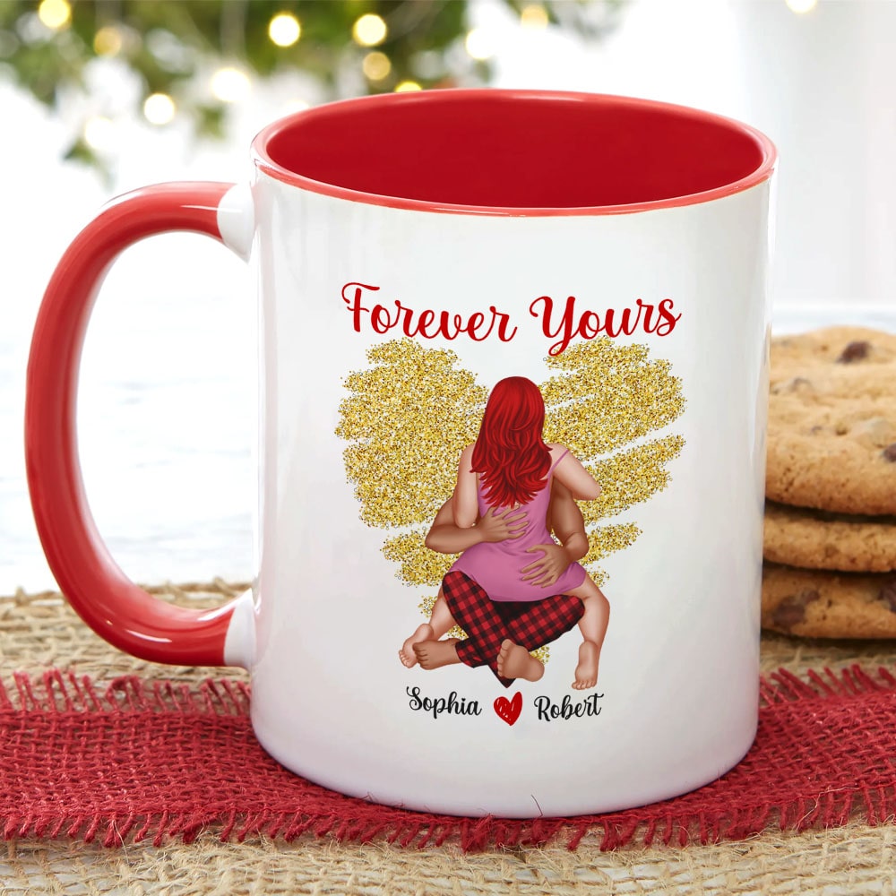 Personalized Romantic Accent Mug Set for Couples - Christmas Gift