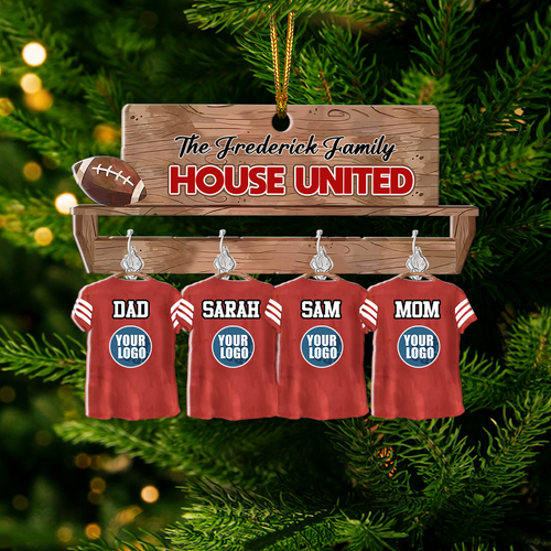 Custom Family Christmas Ornament for American Football Lovers Ornament PopCulturePrints