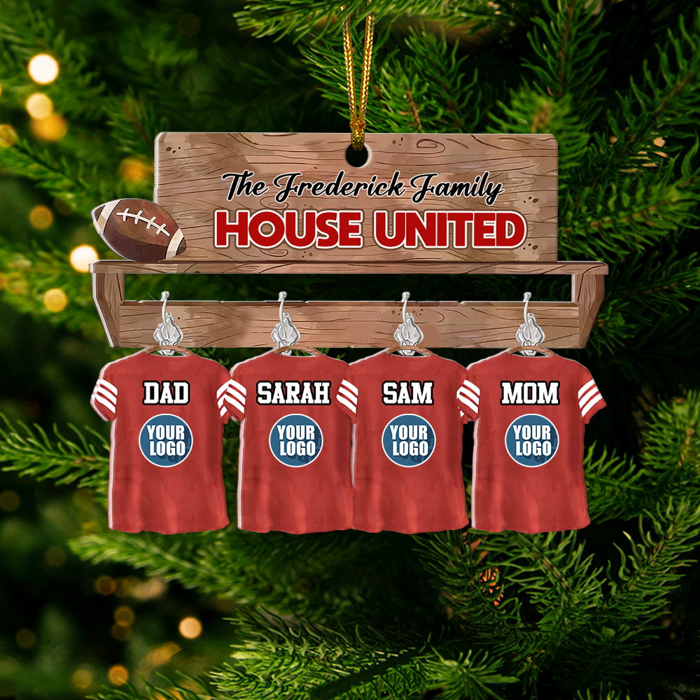 Custom Family Christmas Ornament for American Football Lovers Ornament PopCulturePrints